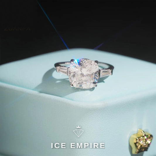 Iced Out 925 Silver Moissanite Wedding Band