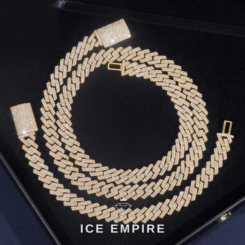 Iced Out Rose Gold Plated Moissanite Cuban Chain