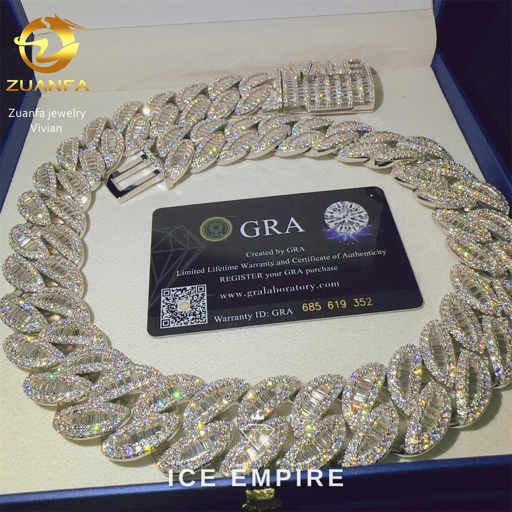 Iced Out Rose Gold Plated Moissanite Cuban Chain