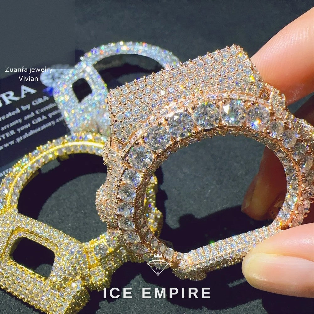 Iced Out 925 Silver Moissanite Watch