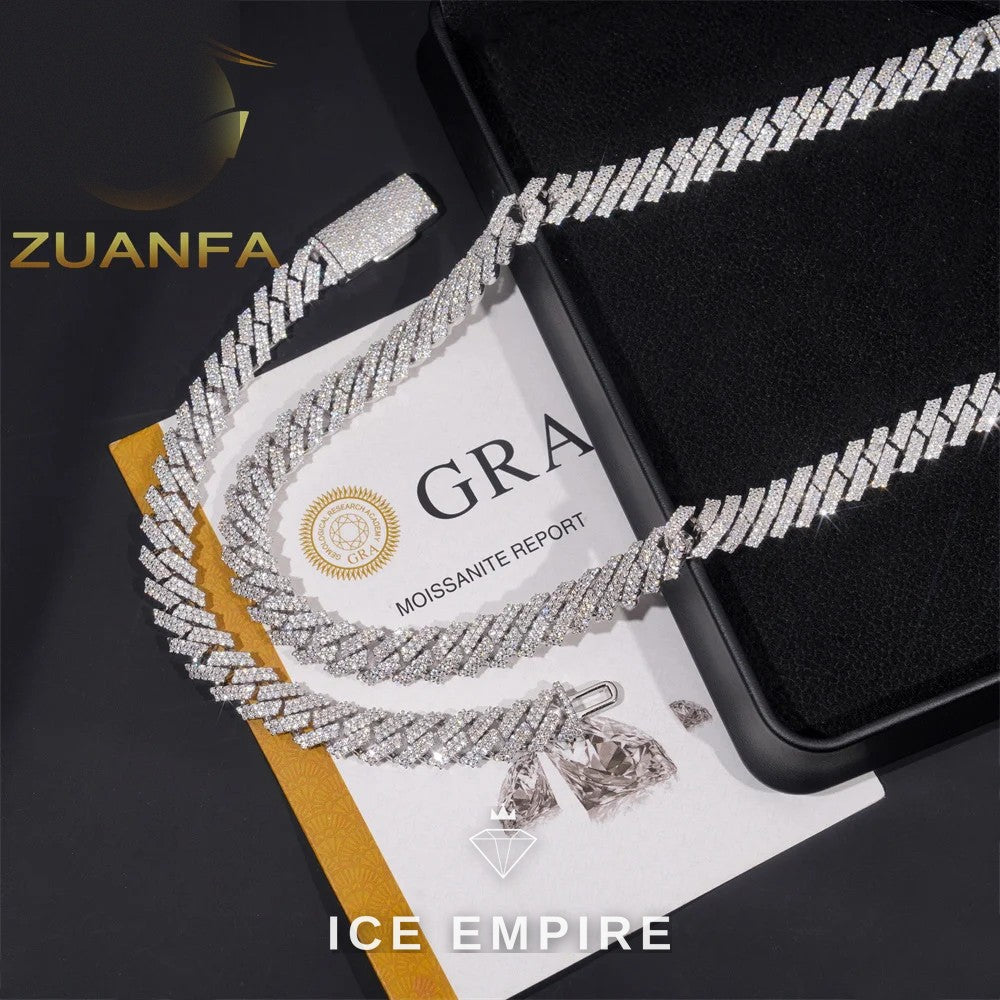 Iced Out Rose Gold Plated Moissanite Cuban Chain