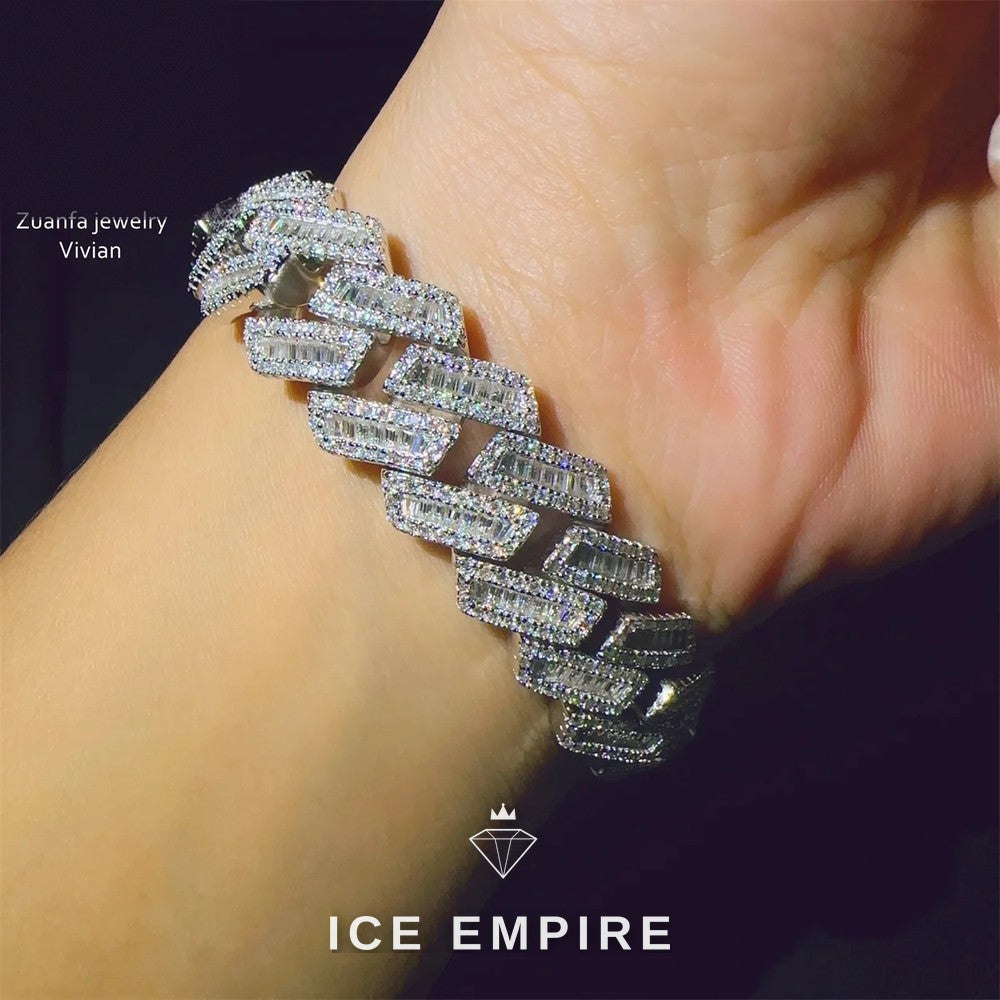 Iced Out Rose Gold Plated Moissanite Cuban Chain