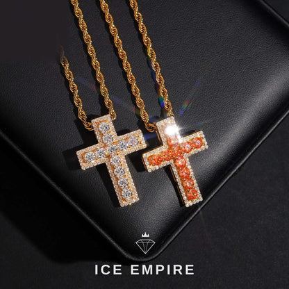 Iced Out Cross 925 Silver Moissanite Pendant