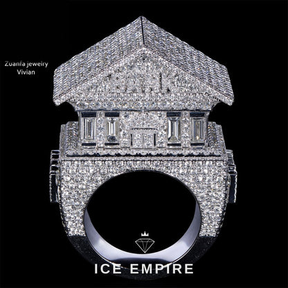 Iced Out 925 Silver Moissanite Ring
