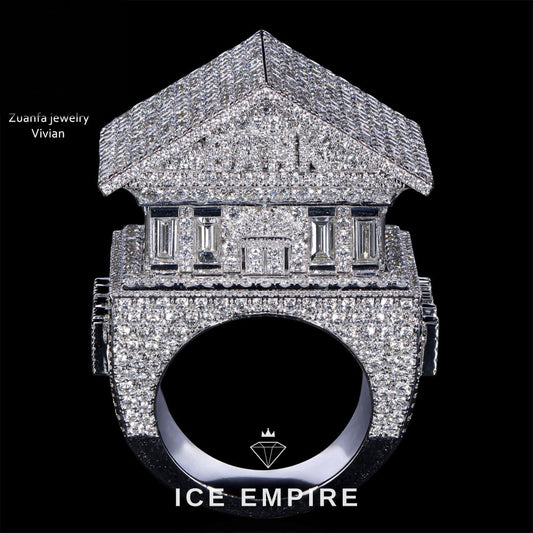 Iced Out 925 Silver Moissanite Ring