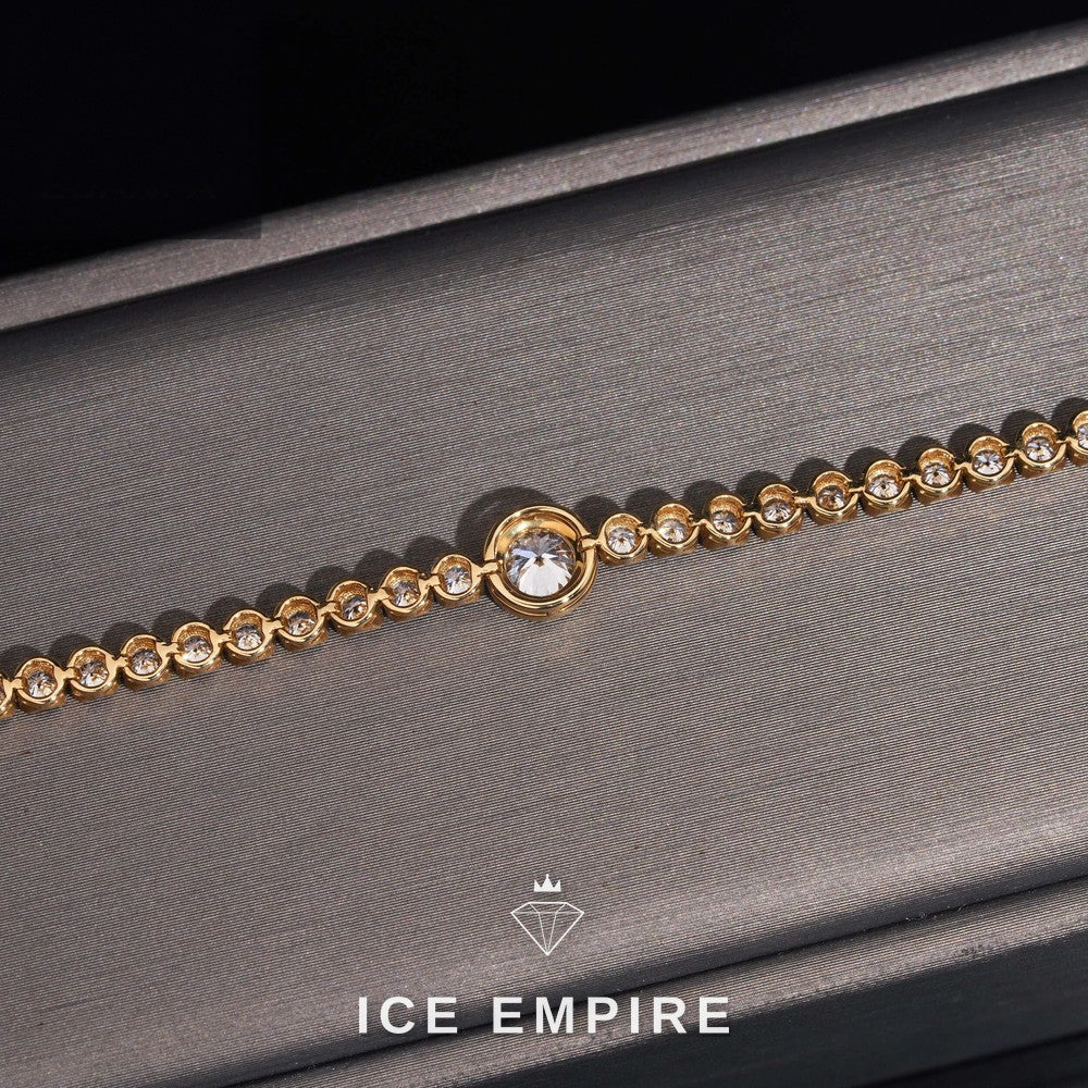 Iced Out 18K Gold Lab Grown Diamond Tennis Bracelet
