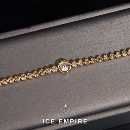 Iced Out 18K Gold Lab Grown Diamond Tennis Bracelet