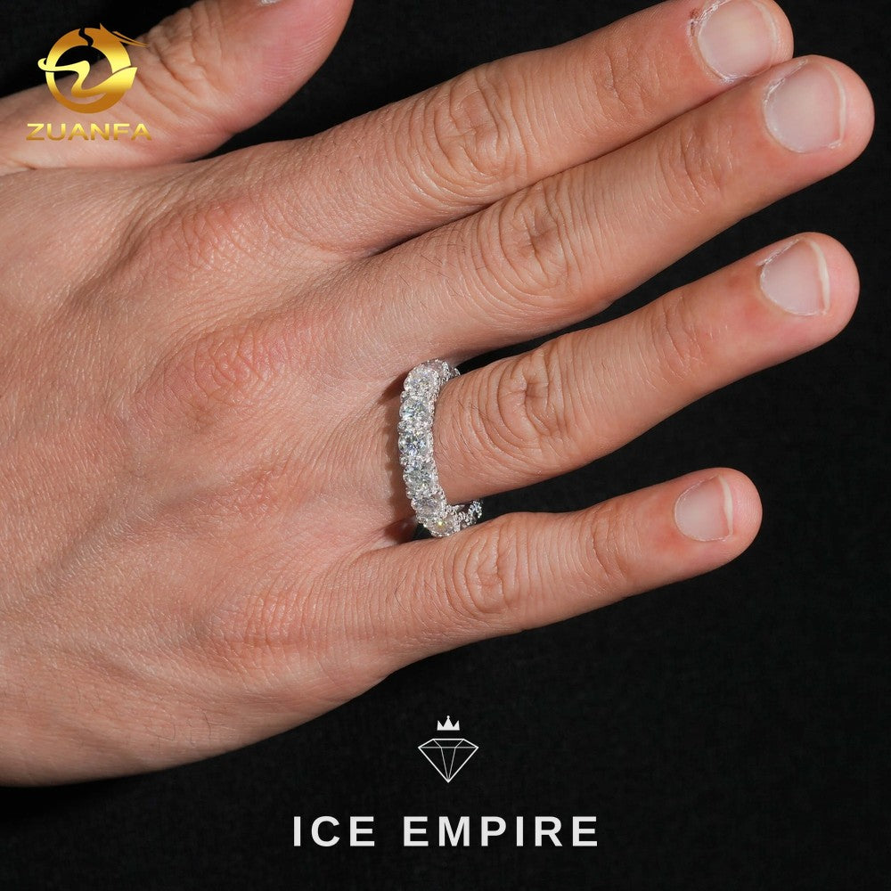 Iced Out 925 Silver Lab Grown Diamond Ring