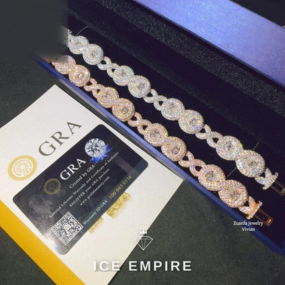 Iced Out Rose Gold Plated Moissanite Cuban Chain