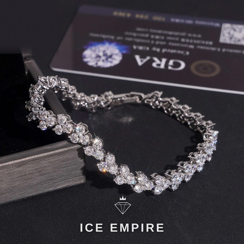 Iced Out 925 Silver Moissanite Tennis Bracelet