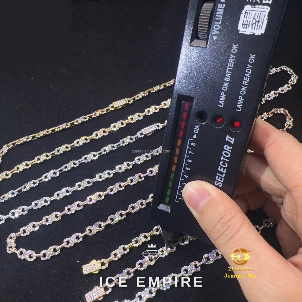Iced Out Rose Gold Moissanite Cuban Chain
