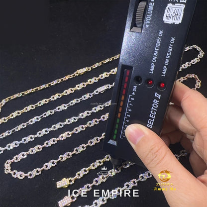 Iced Out Rose Gold Moissanite Cuban Chain