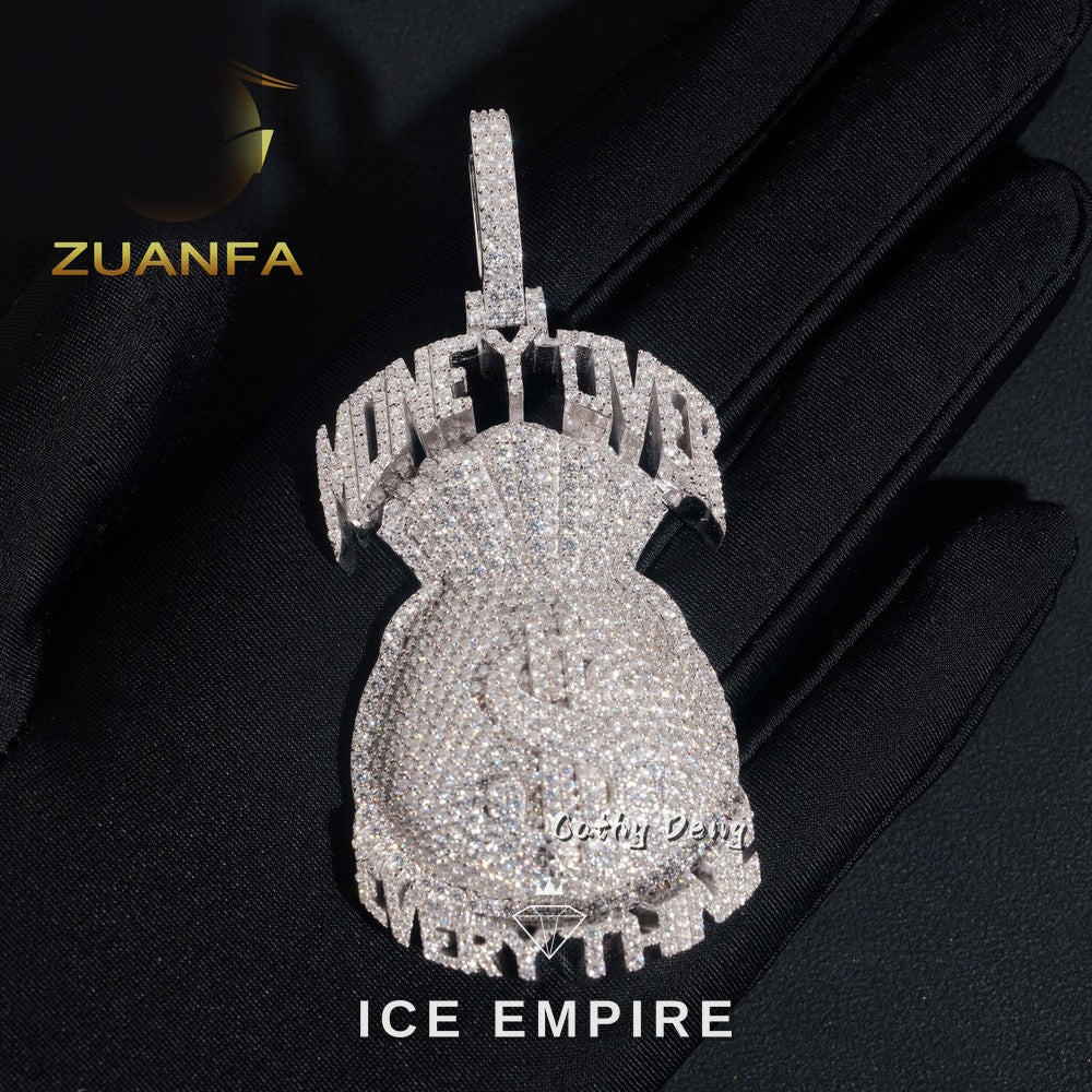 Iced Out Baguette Rose Gold Plated Pendant