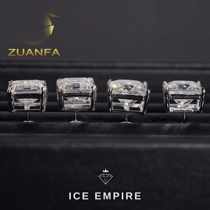 Iced Out Rose Gold Plated Moissanite Stud Earrings