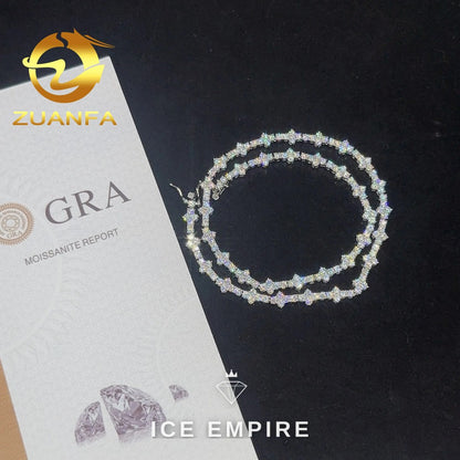Iced Out Cross Rose Gold Plated Moissanite Cuban Chain