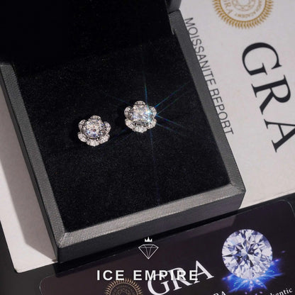 Iced Out 925 Silver Moissanite Earrings