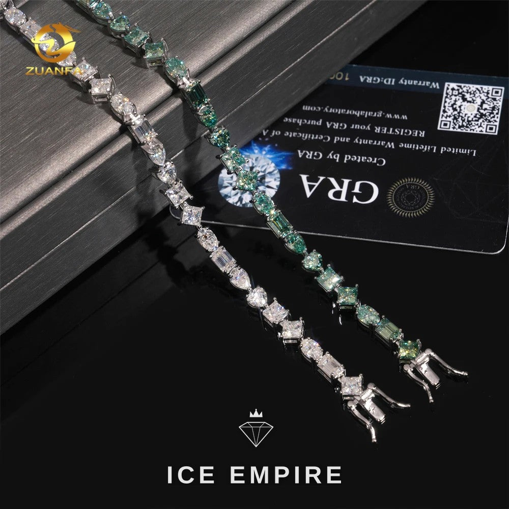 Iced Out 925 Silver Moissanite Tennis Bracelet