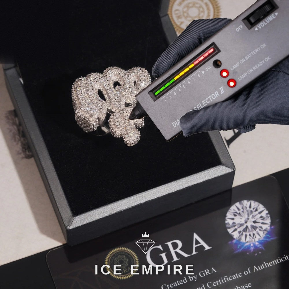 Iced Out Baguette 925 Silver Moissanite Ring