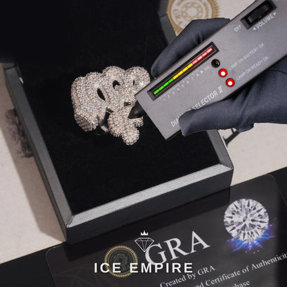 Iced Out Baguette 925 Silver Moissanite Ring