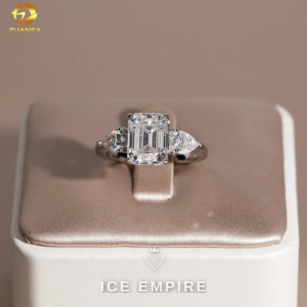 Iced Out Gold Plated Moissanite Wedding Band