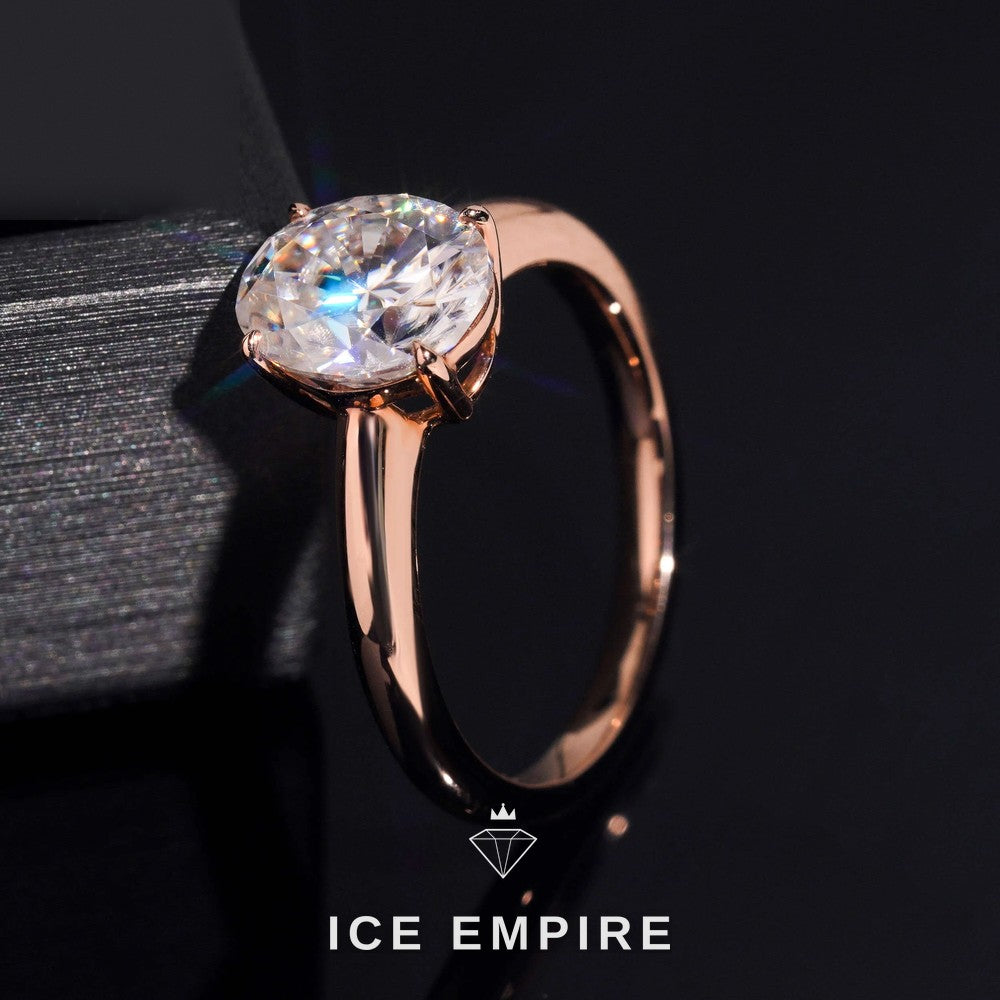 Iced Out 14K Gold Moissanite Wedding Band