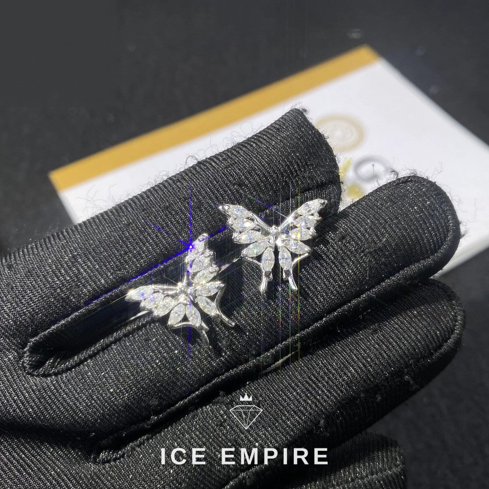 Iced Out 925 Silver Moissanite Stud Earrings