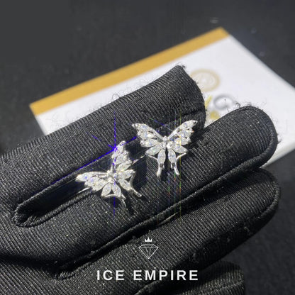 Iced Out 925 Silver Moissanite Stud Earrings