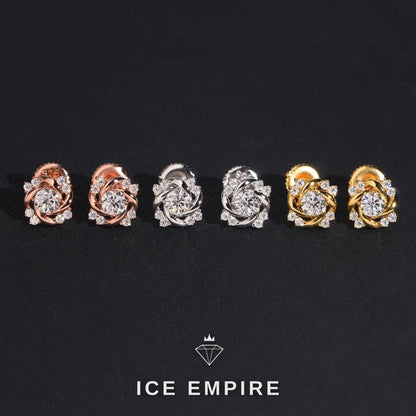 Iced Out Rose Gold Plated Moissanite Earrings
