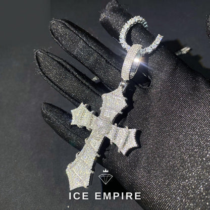 Iced Out Baguette Rose Gold Plated Moissanite Pendant