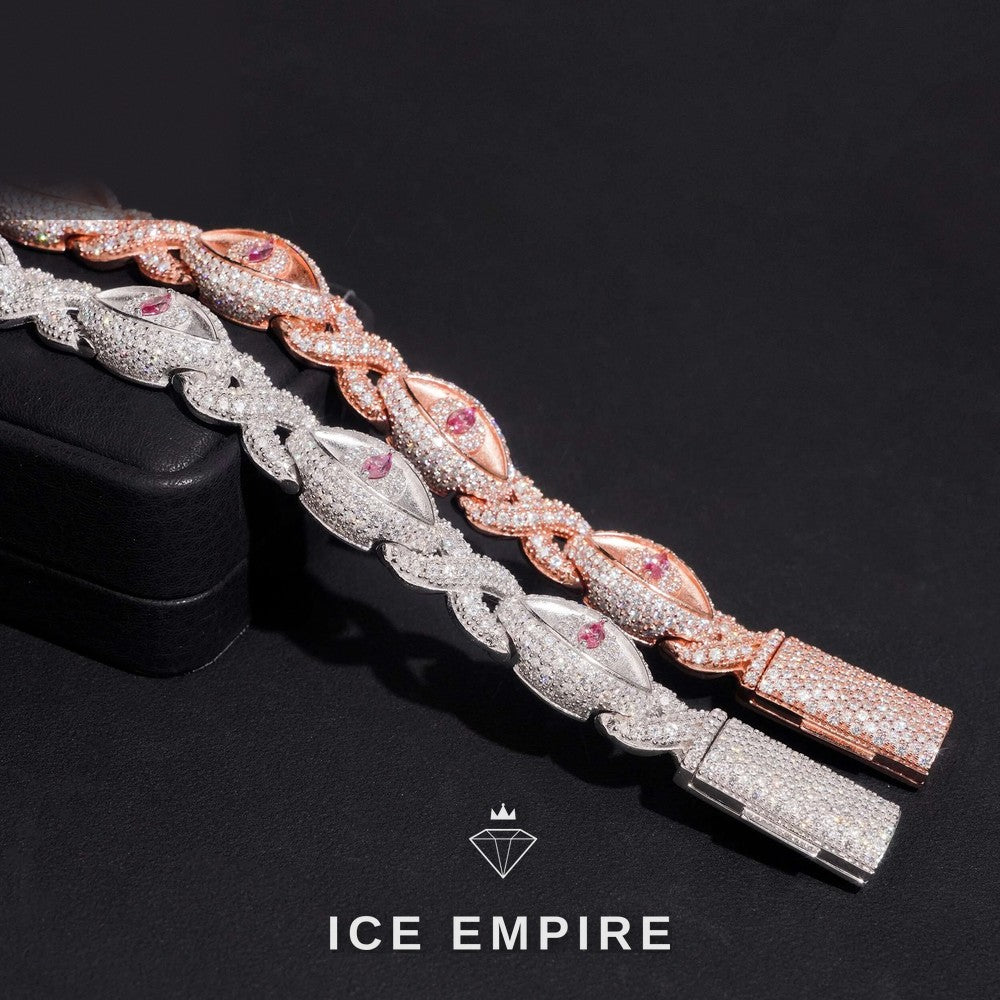 Iced Out Rose Gold Moissanite Bracelet