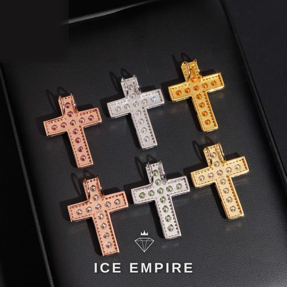 Iced Out Cross 925 Silver Moissanite Pendant