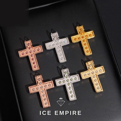 Iced Out Cross 925 Silver Moissanite Pendant