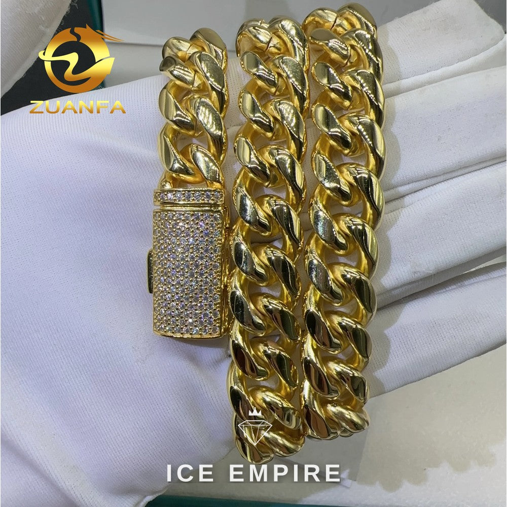 Iced Out Rose Gold Plated Moissanite Cuban Chain