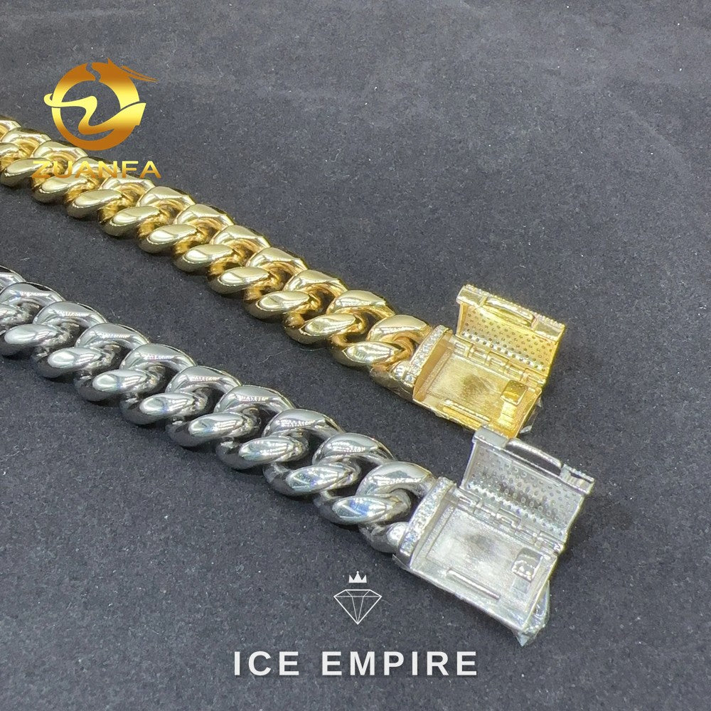 Iced Out Rose Gold Plated Moissanite Cuban Chain