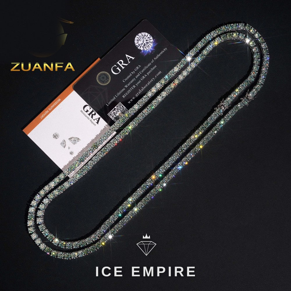 Iced Out Rose Gold Plated Moissanite Cuban Chain