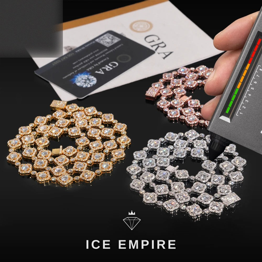 Iced Out Rose Gold Plated Moissanite Cuban Chain