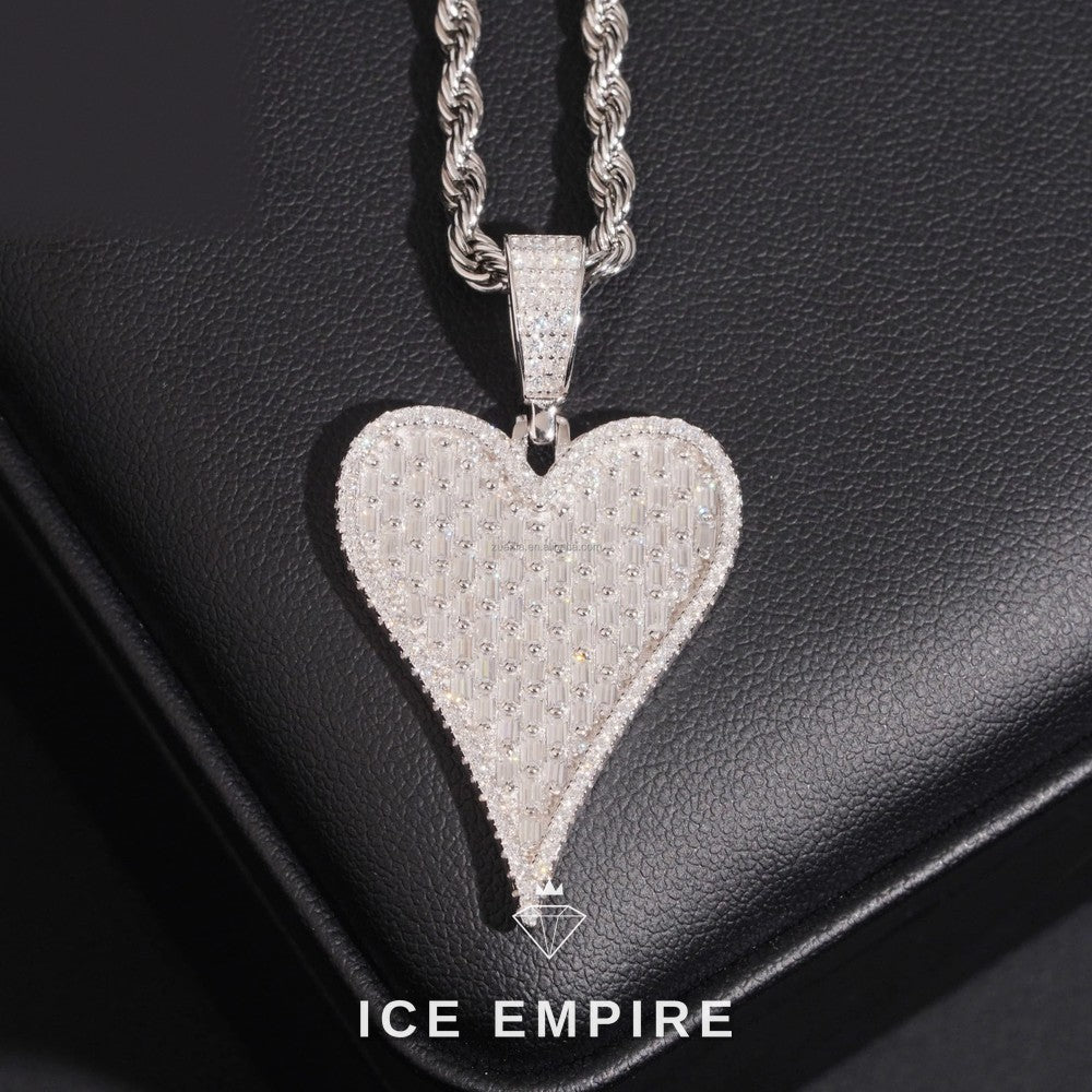 Iced Out Baguette Gold Plated Moissanite Pendant