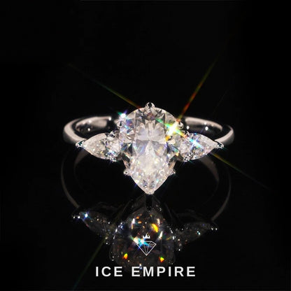 Iced Out 925 Silver Moissanite Engagement Ring