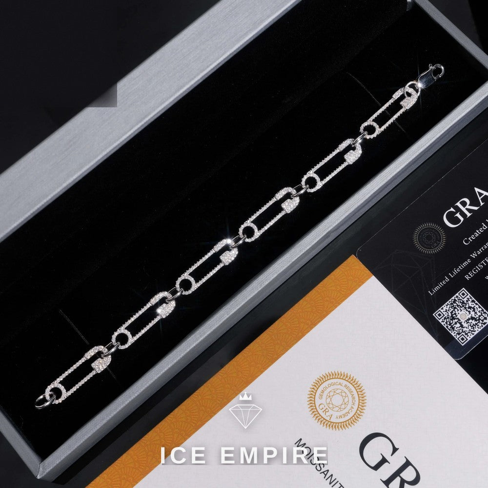 Iced Out 925 Silver Moissanite Bracelet