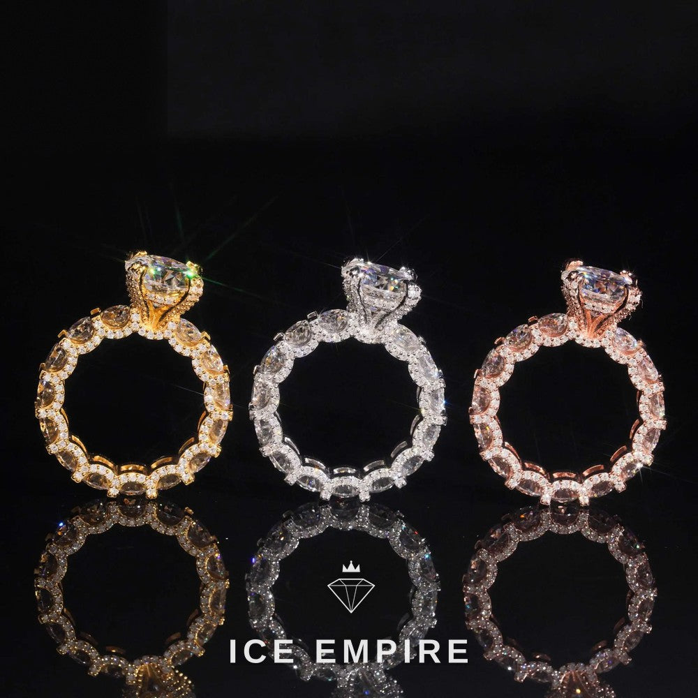 Iced Out 925 Silver Moissanite Ring