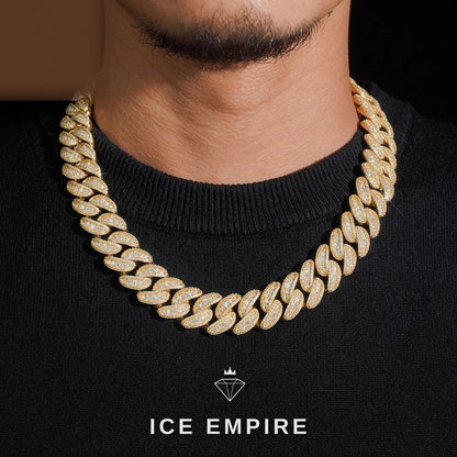 Iced Out Rose Gold Plated Moissanite Cuban Chain