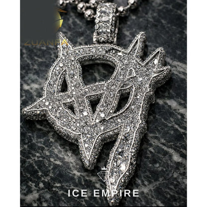 Iced Out Baguette Rose Gold Plated Moissanite Pendant