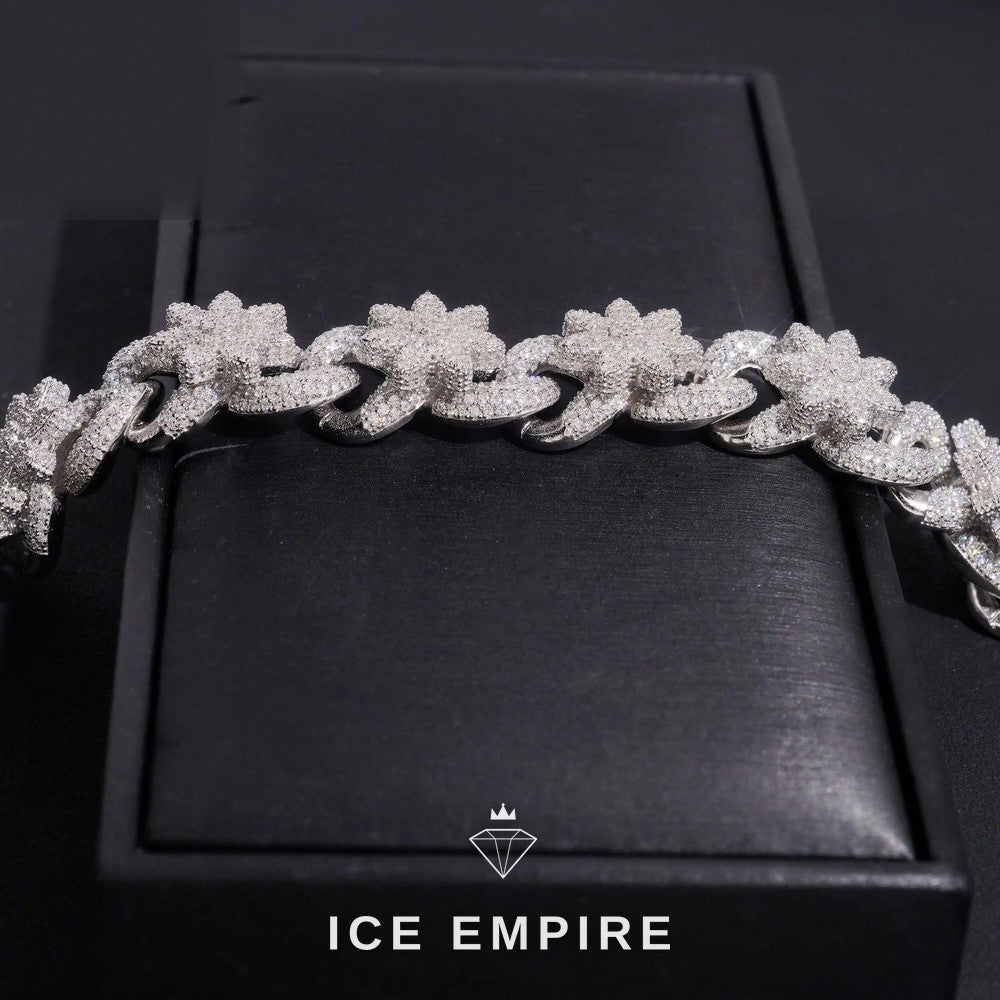 Iced Out 925 Silver Moissanite Cuban Chain