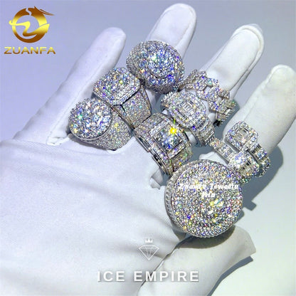 Iced Out 925 Silver Moissanite Ring