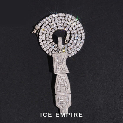 Iced Out Rose Gold Plated Moissanite Pendant