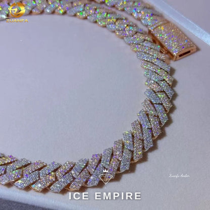 Iced Out Rose Gold Plated Moissanite Cuban Chain