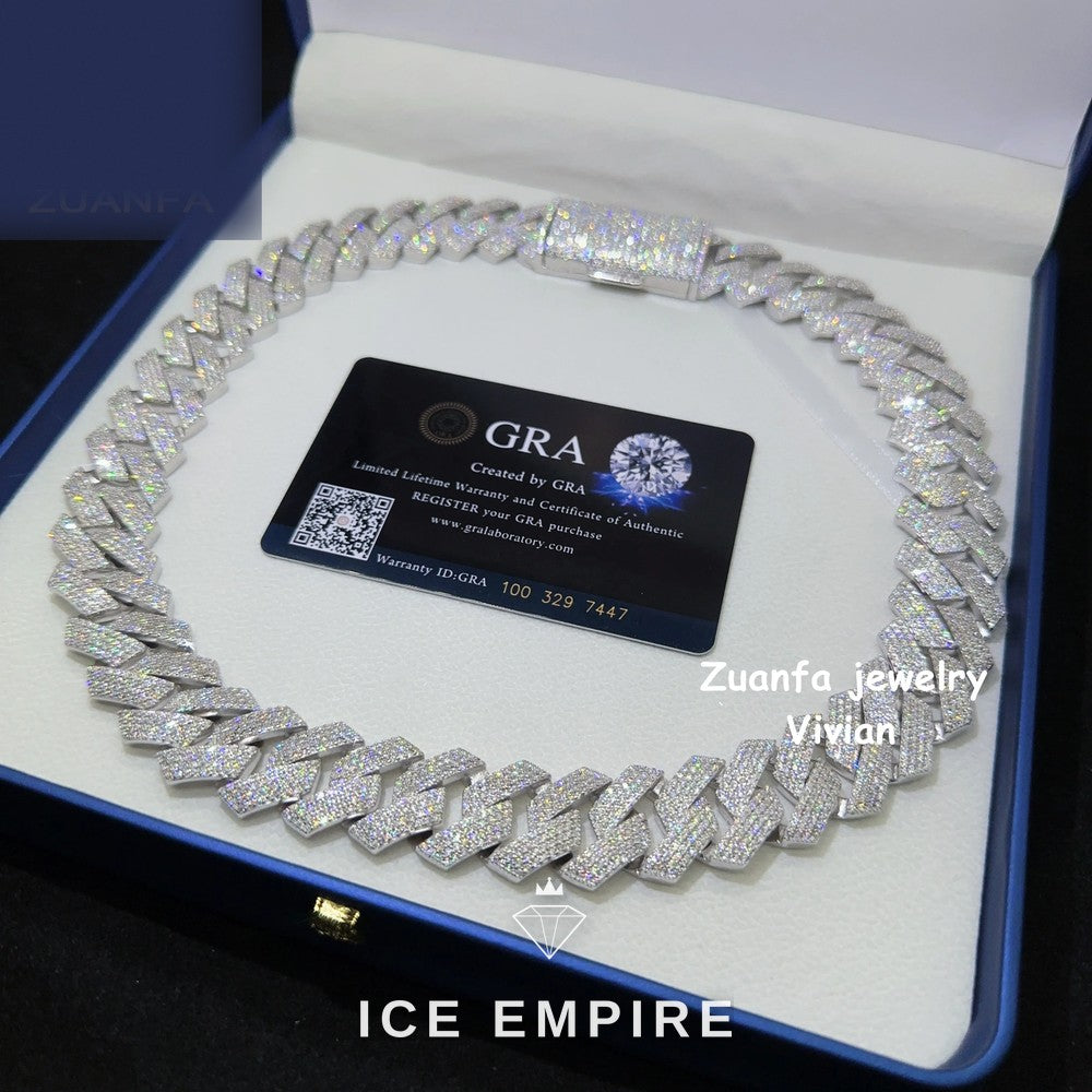 Iced Out Rose Gold Plated Moissanite Cuban Chain