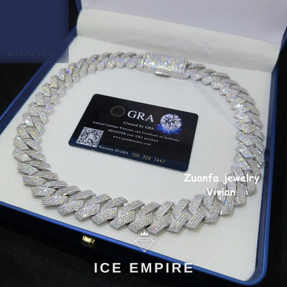 Iced Out Rose Gold Plated Moissanite Cuban Chain