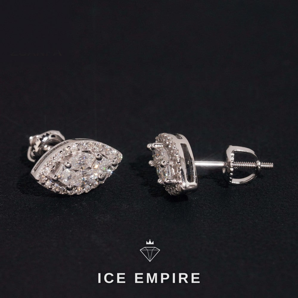 Iced Out Rose Gold Plated Moissanite Stud Earrings