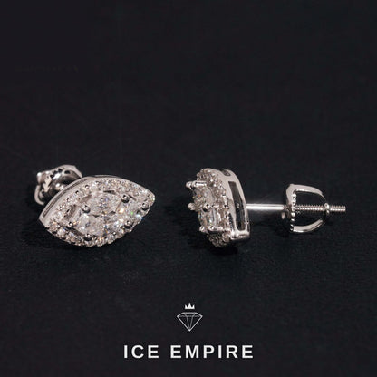 Iced Out Rose Gold Plated Moissanite Stud Earrings